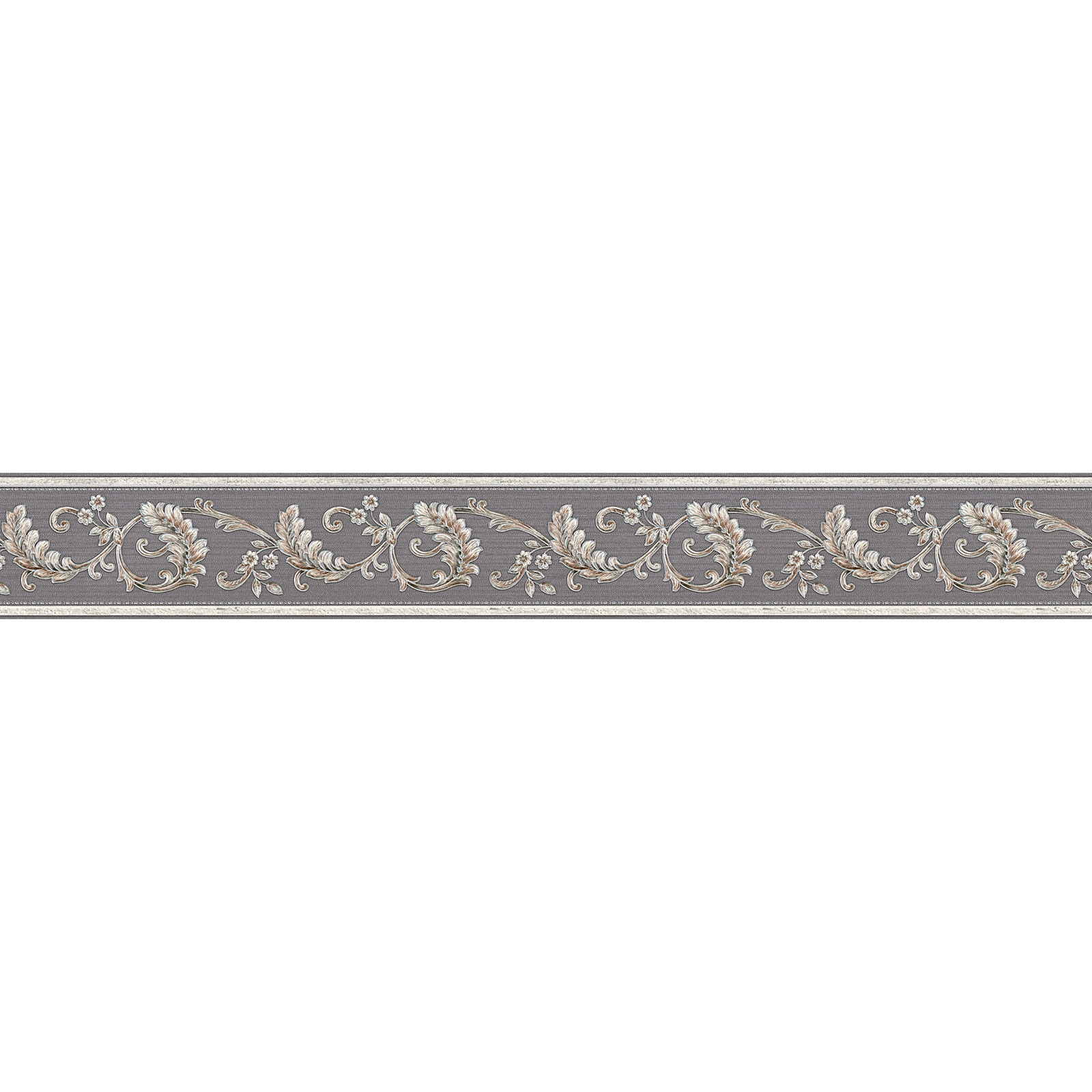Vinyl-Borte - graubraun-gold - 8 cm