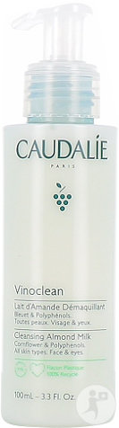 Caudalie Vinoclean Lait D'Amande Démaquillant Visage Et Yeux Toutes Peaux Flacon Pompe 200ml