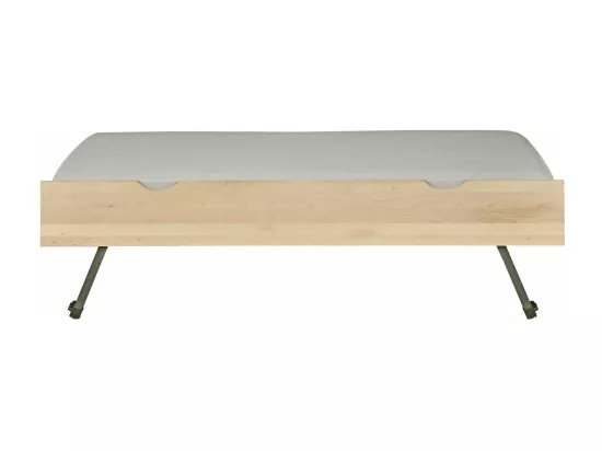 Sommier gigogne avec façade 2 mains 90x200 cm bois massif hêtre MAKURIA