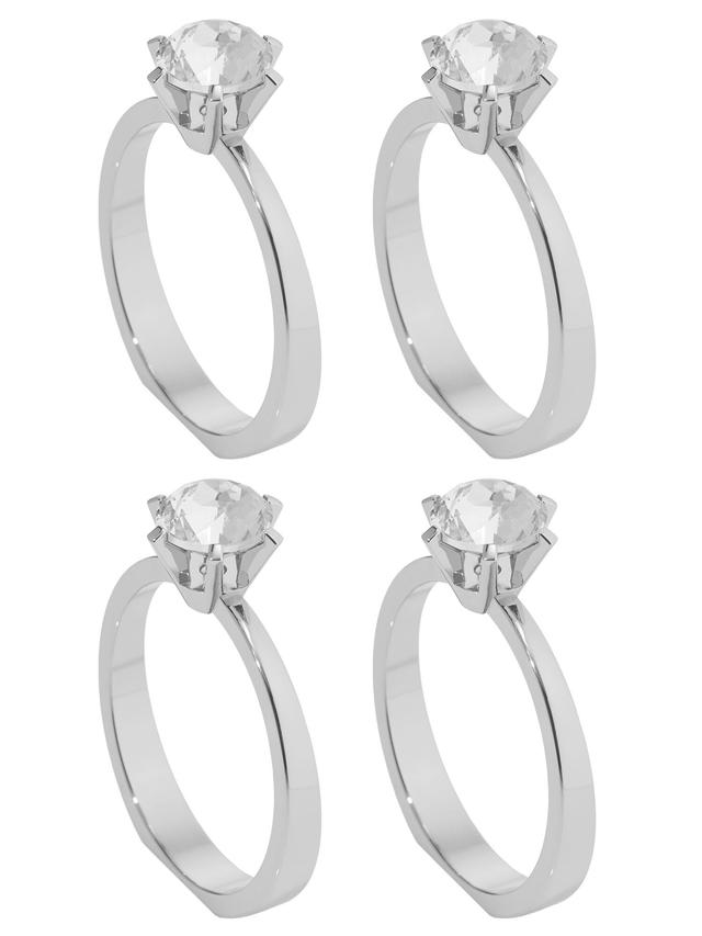 Serviettenring Diamant mit Box, 4er-Set