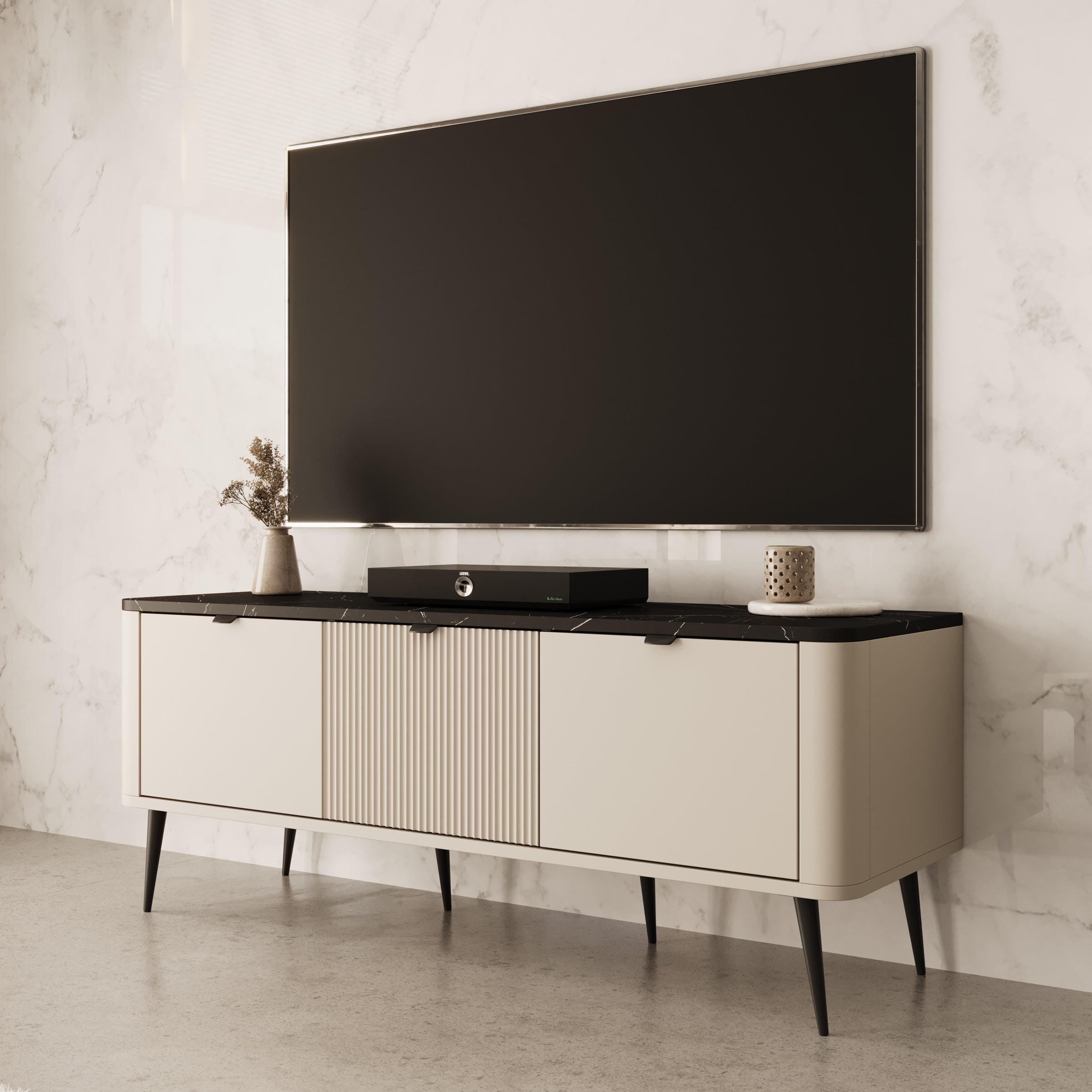 Mace - TV-Meubel - Beige - 130x40x52 cm