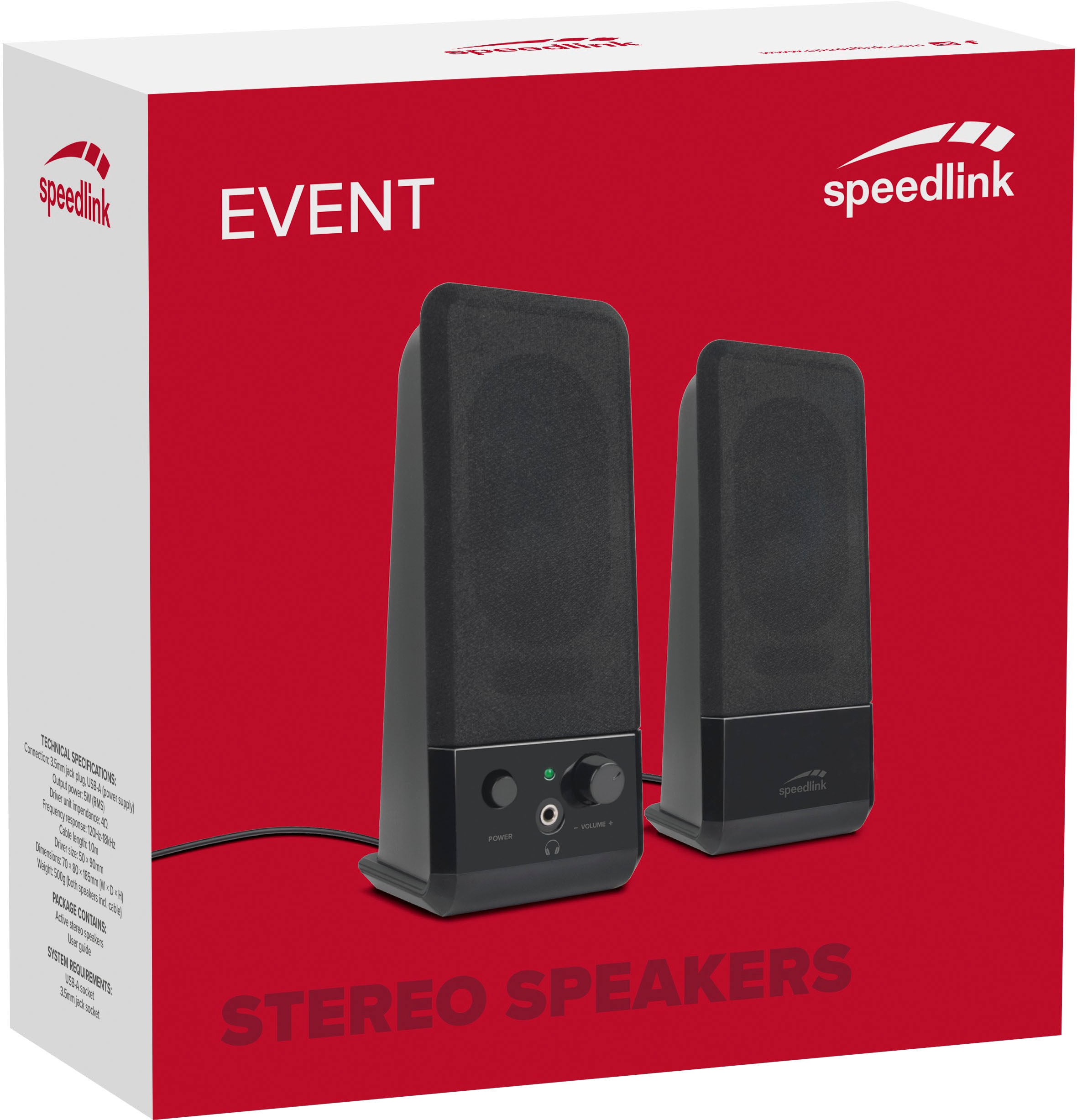 Speedlink PC-Lautsprecher »EVENT« Stereo ( Lautstärkeregelung 5 W)