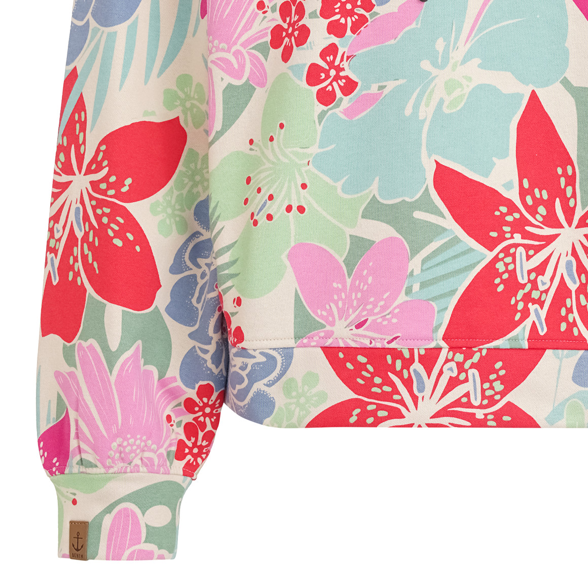 Gina Damen Hoodie mit floralem Print creme / bunt