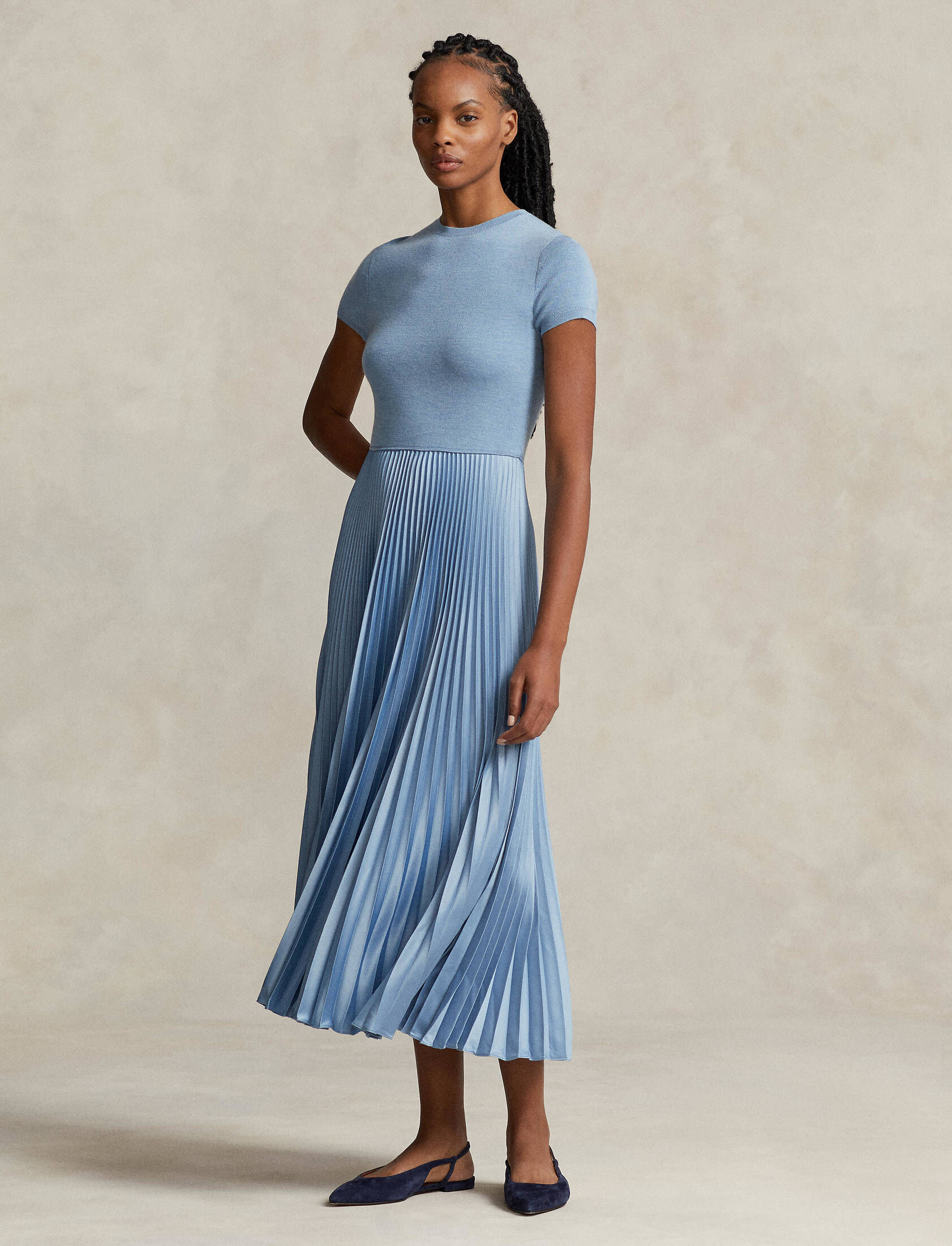 Polo Ralph Lauren| Damen Kleid mit Wolle, Seide und Kaschmir