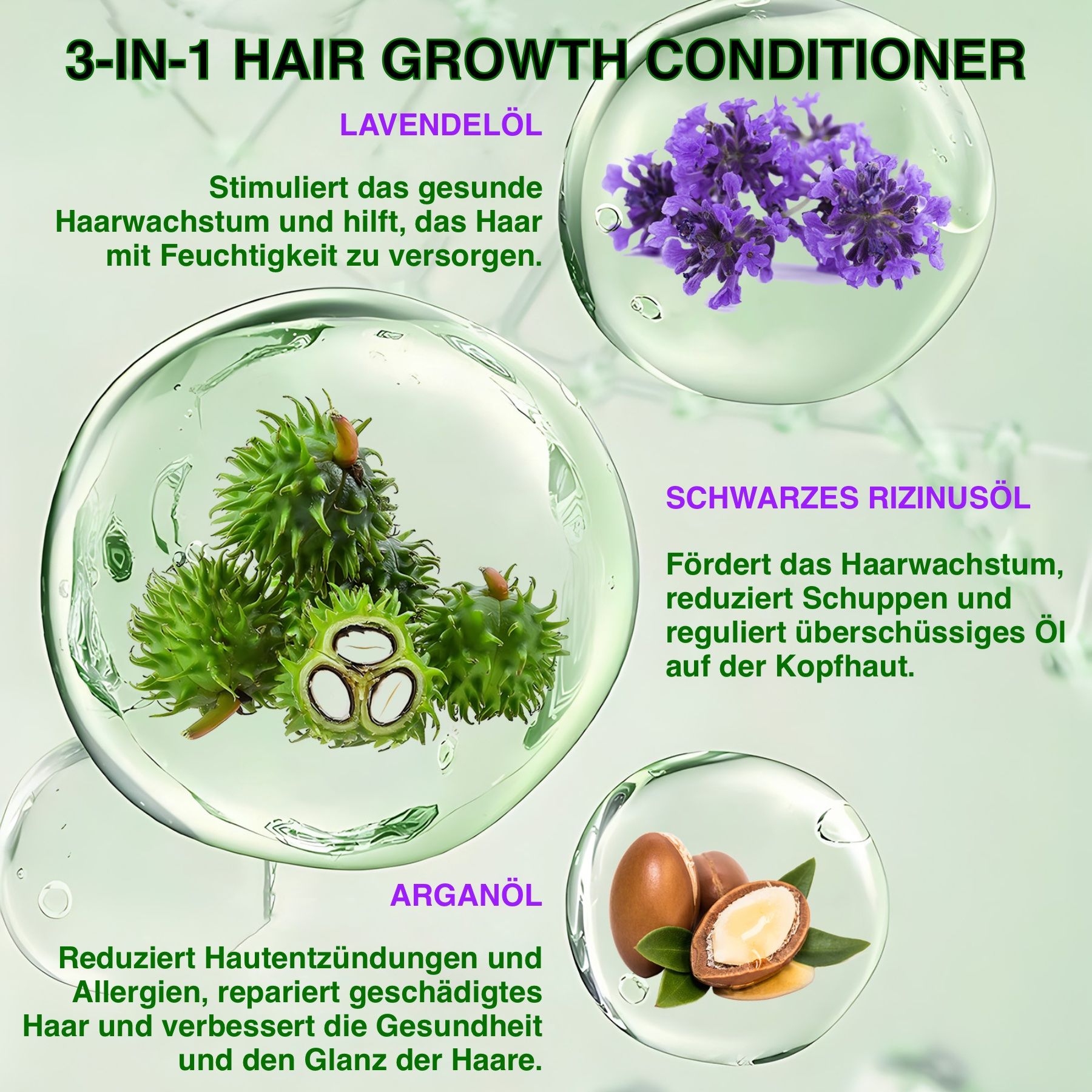 ALIVER 3-in-1 Rizinus Lavendel Argan Haarspülung