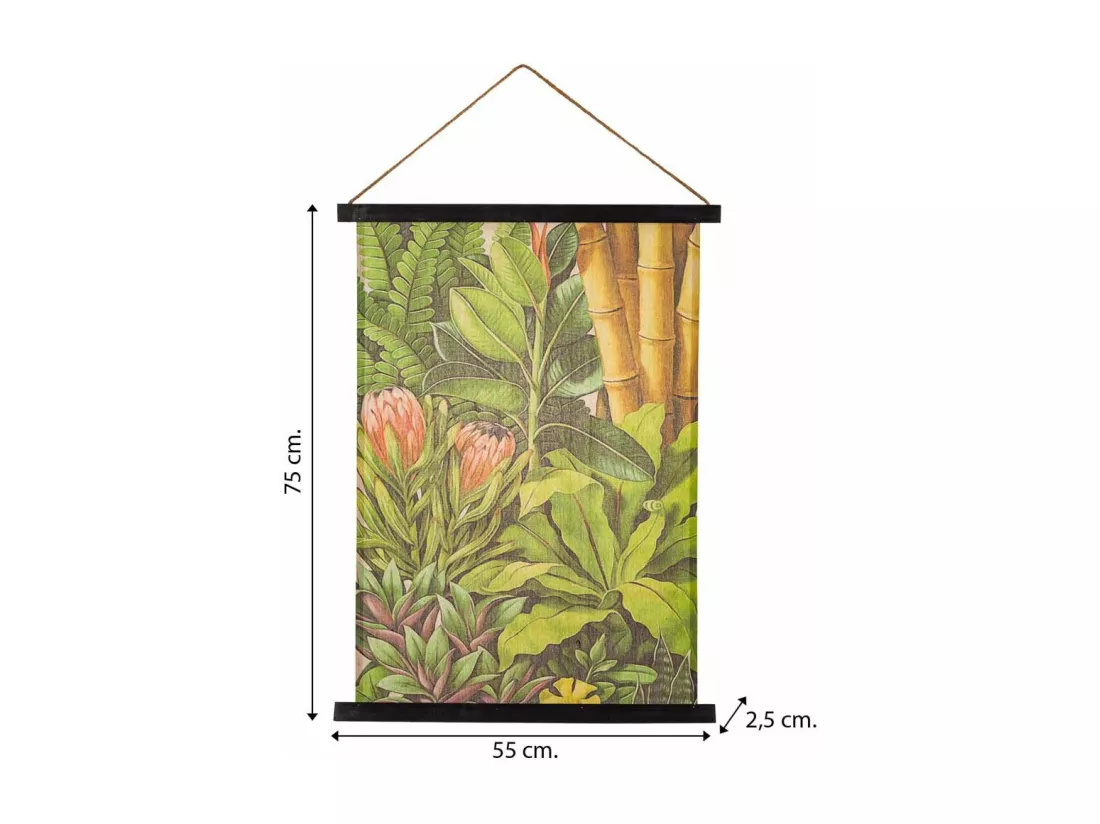 Toile parchemin imprimée sur tissu 55x75x2,5h