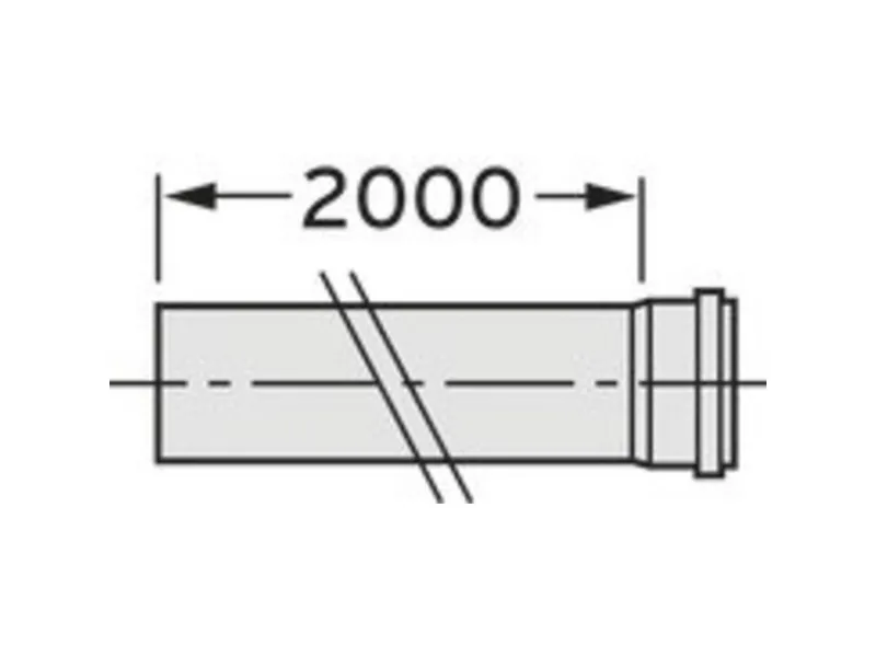 Vaillant 20106386 Monteringsrør (Ø x L) 110 mm x 2000.00 mm Hvid