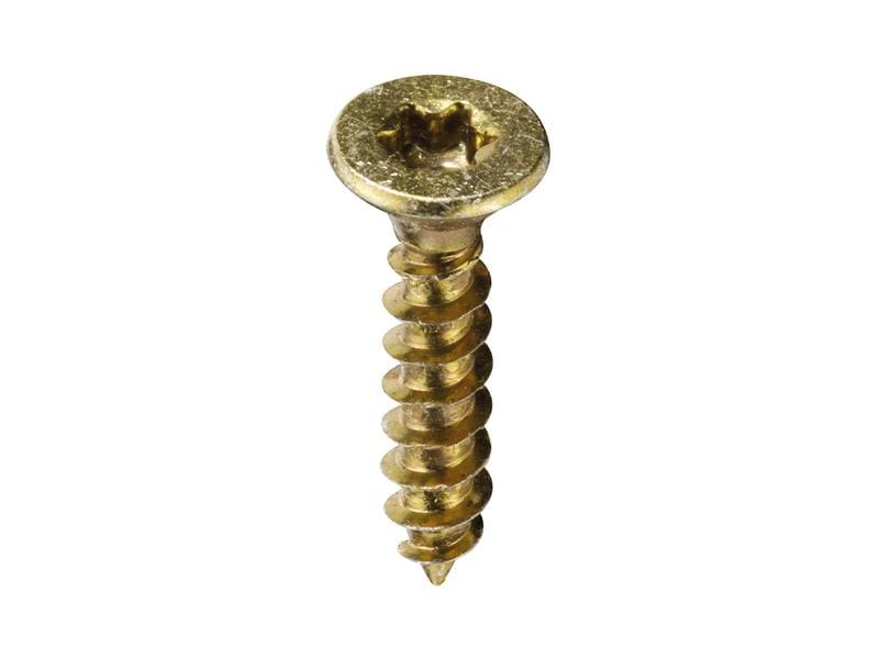 FTM Spanplattenschrauben Senkkopf 4 x 30 mm Stahl, 16 Stück Spanplattenschrauben aus gelb verzinktem Stahl