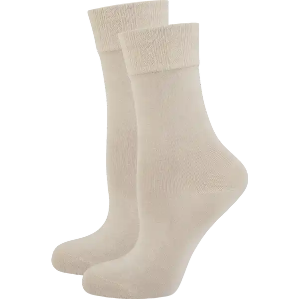 Komfort-Socken Bambus beigegrau 2er Gr. 35-38