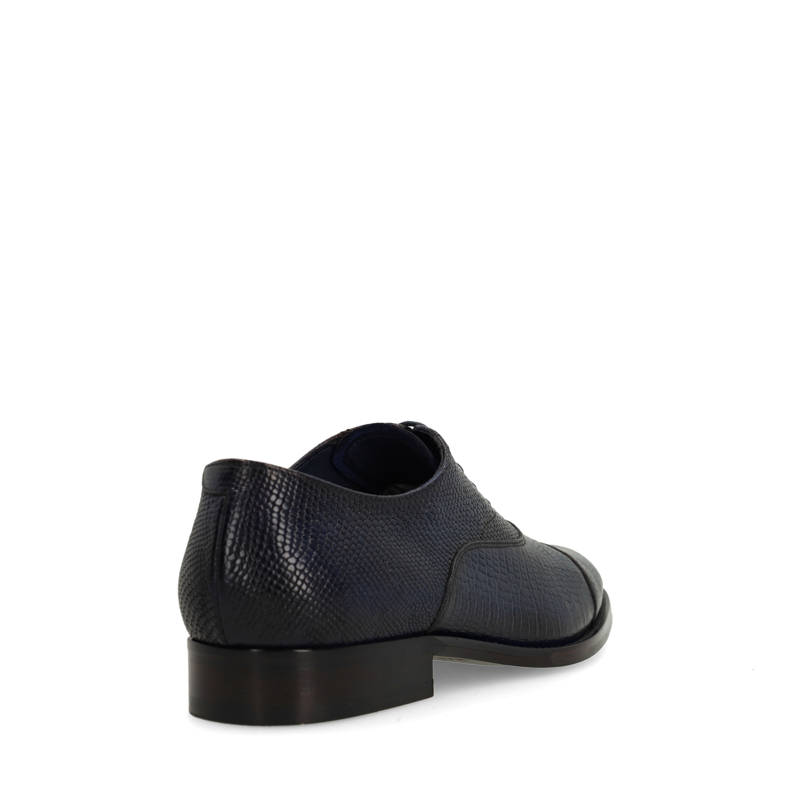 Donkerblauwe leren veterschoenen