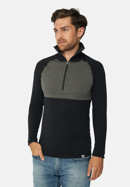 MERINOULD BASELAYER HALF-ZIP BLUSE TIL MÆND