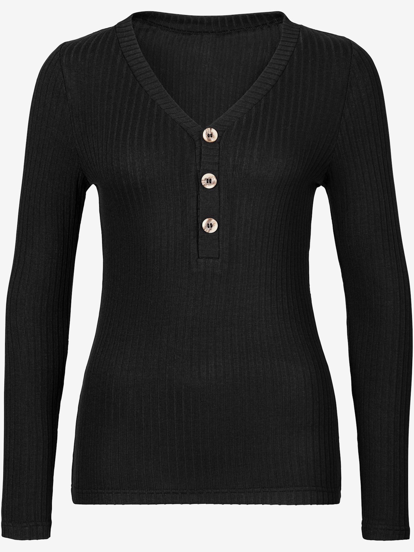 T-shirt manches longues patte de boutonnage devant