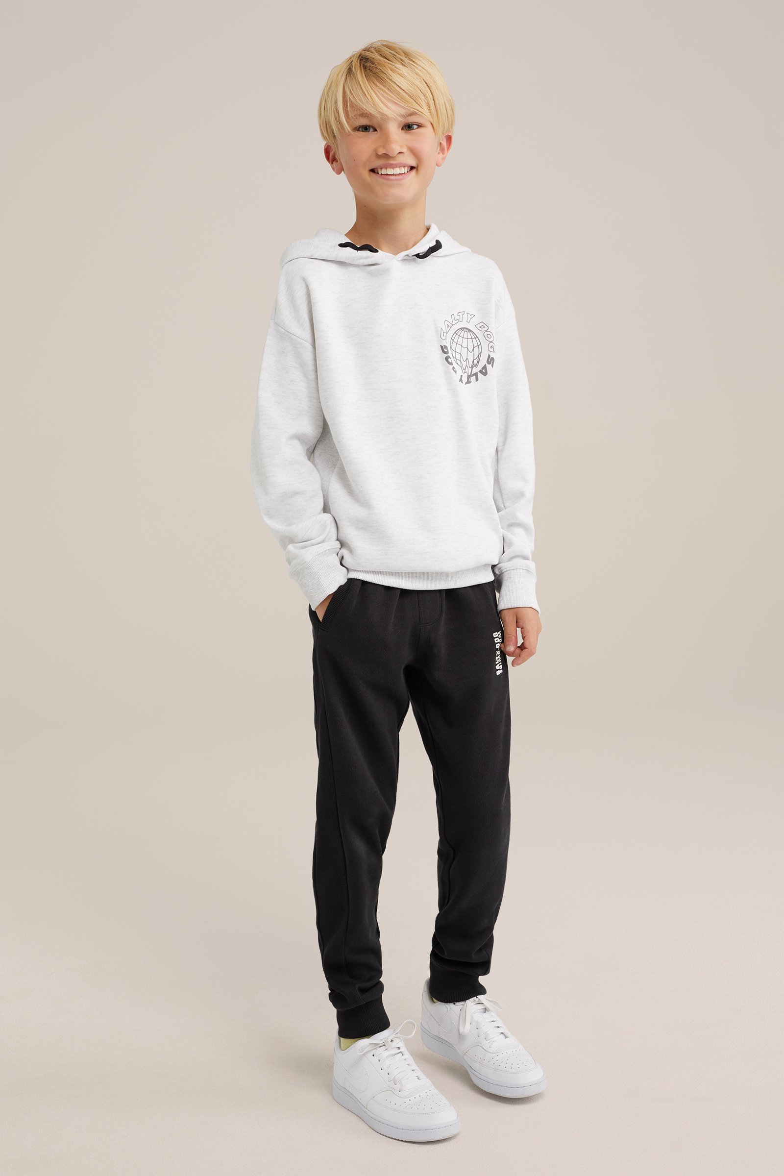 Jongens hoodie met opdruk Salty Dog Lichtgrijs