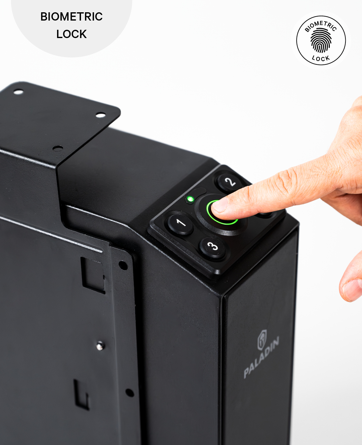 Automatischer Slide Pistolen Waffen Safe mit Fingerprintsensor - Schwarz