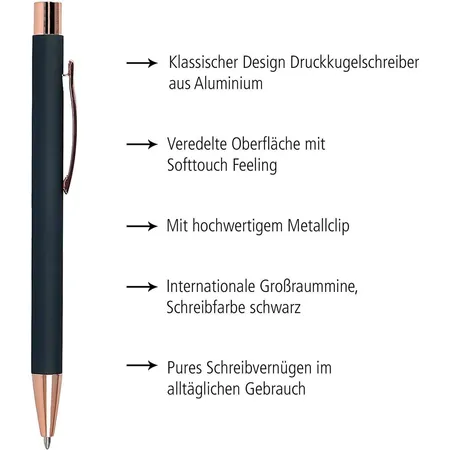 ONLINE Kugelschreiber Soft Metal, Grey Rose mit Softtouch Feeling