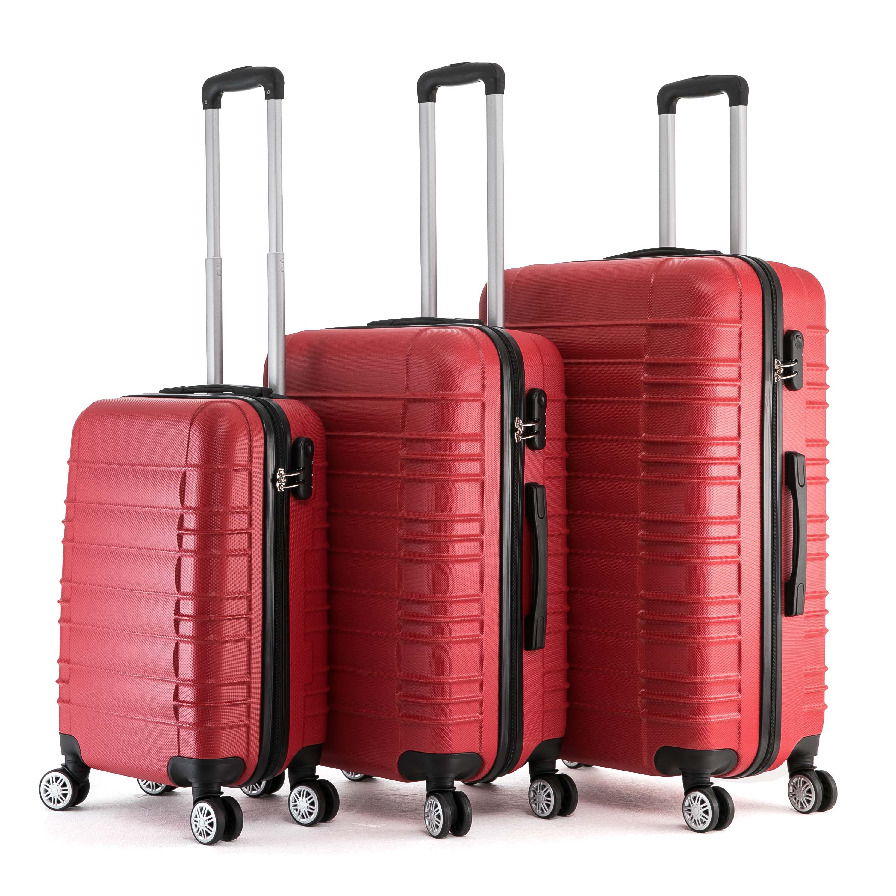 Reisekoffer Hartschalenkoffer AVA 3er Set rot
