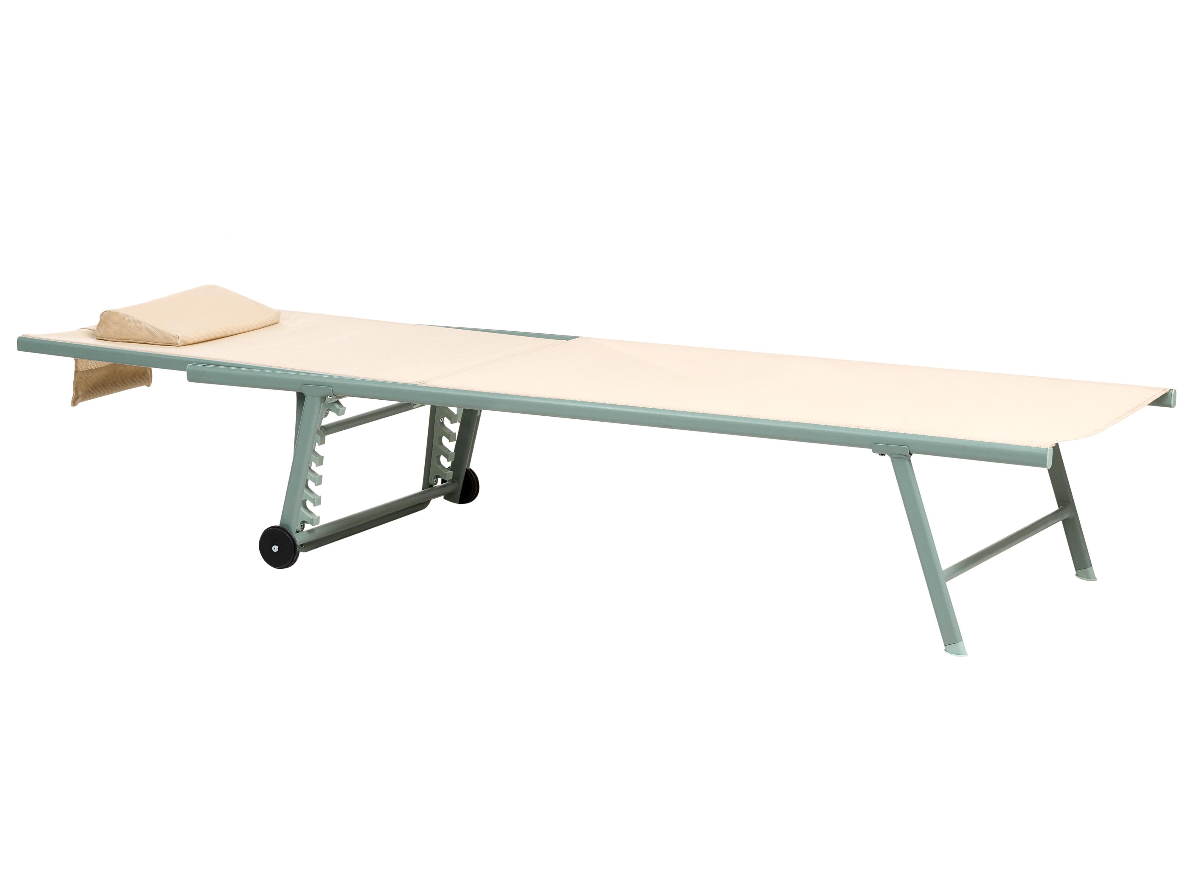 Set van 2 ligstoelen SORONI achteroververstelbaar Metaal Beige