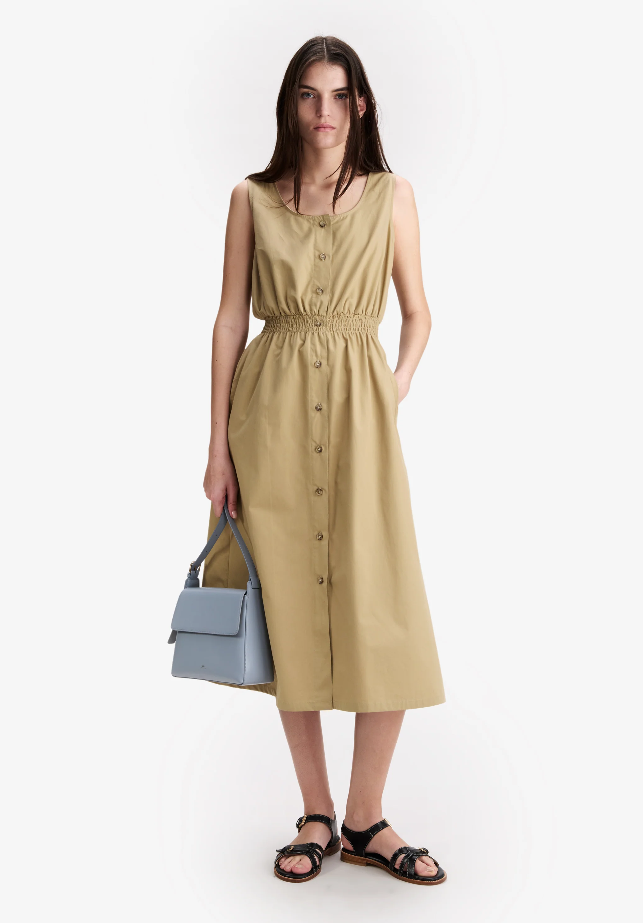 Robe sans manche beige - Beige fonce
