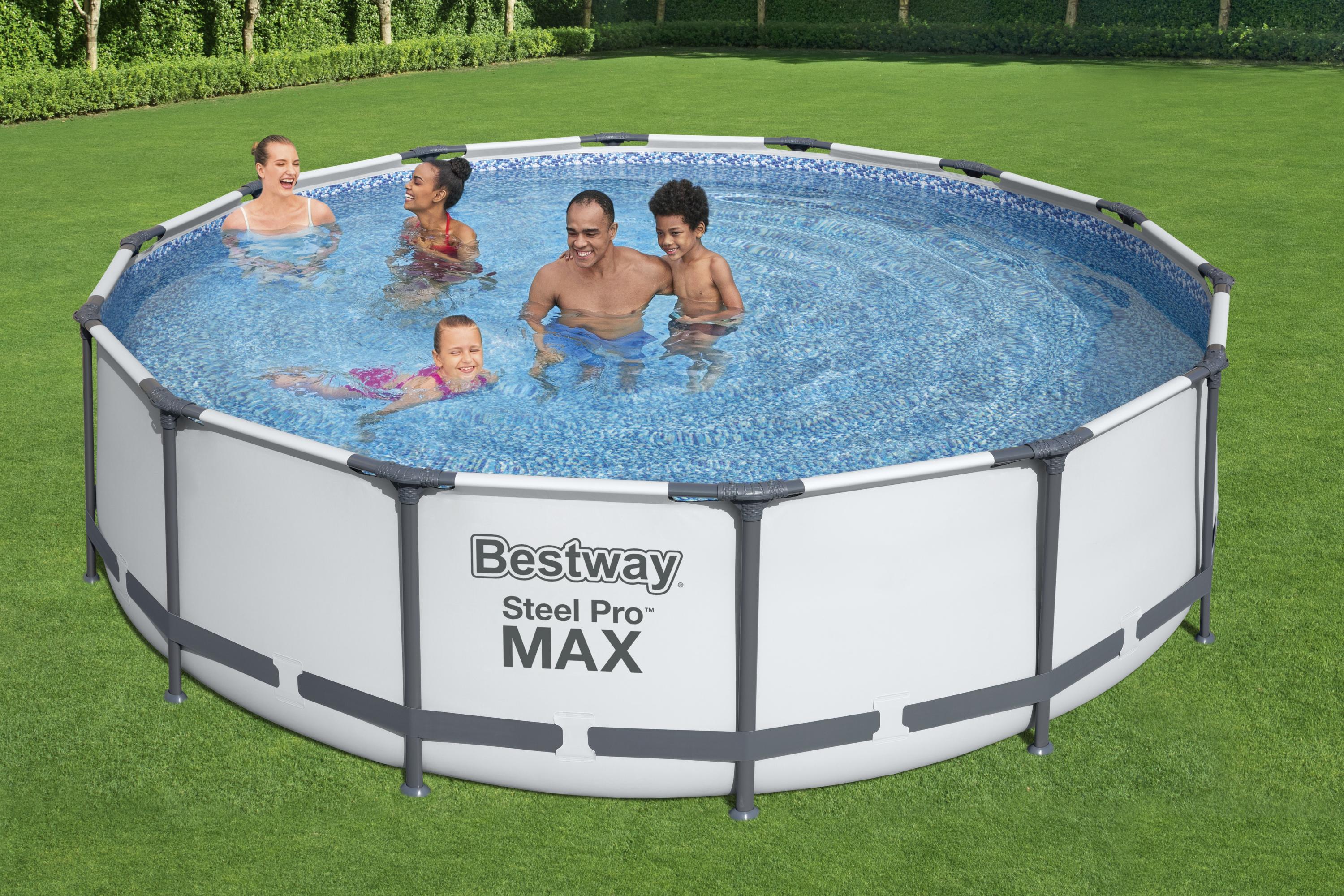 Bestway Pool Komplett-Set hellgrau 427 x 107 cm