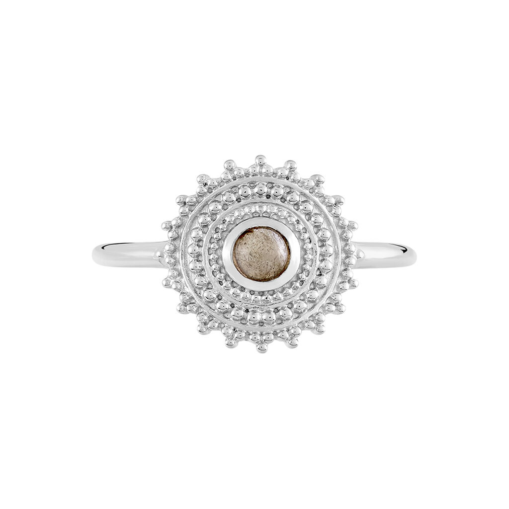 Bague Nyoko Argent Blanc Labradorite