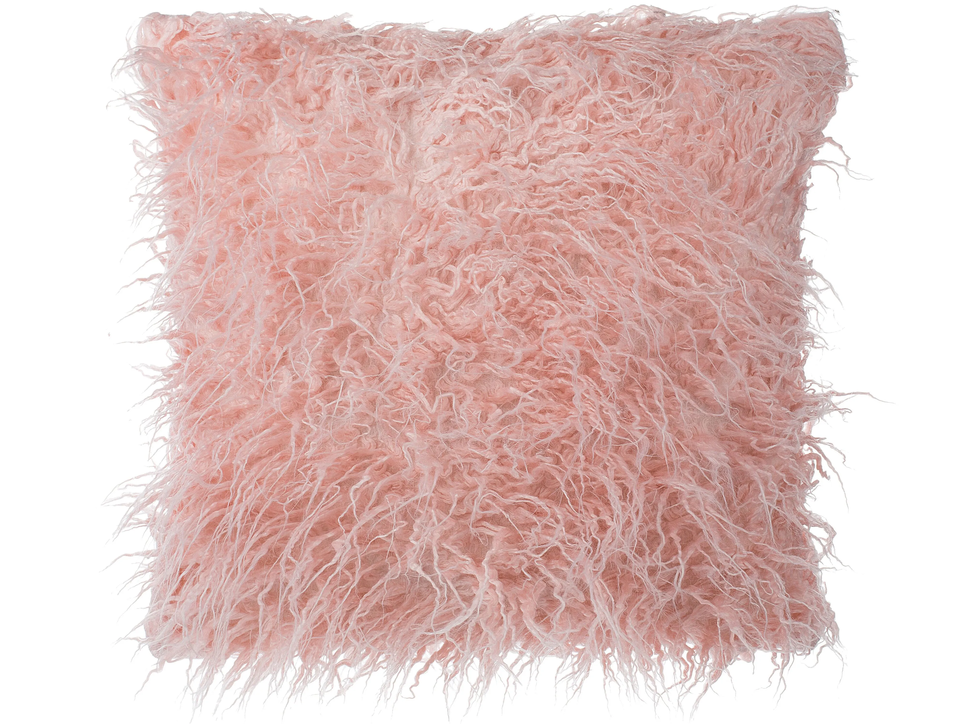 Set van 2 sierkussens DAISY Nepbont 45 x 45 cm Roze effen