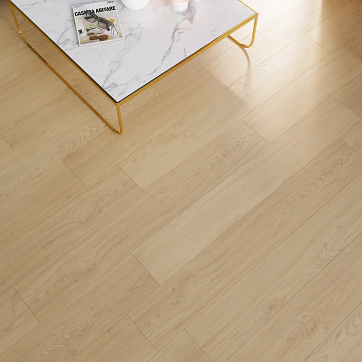 Sol stratifié clipsable Helmsley chêne naturel 12 mm
