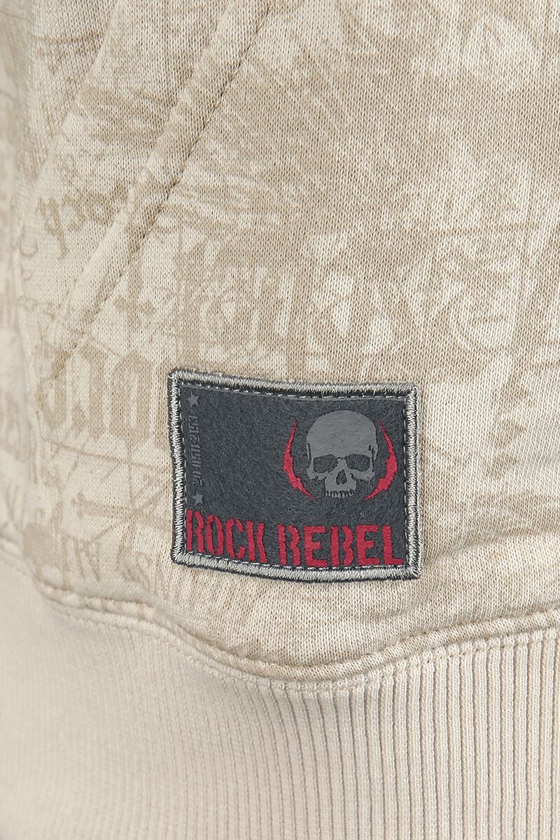 Veste À Capuche Beige Imprimée | Rock Rebel by EMP Sweat-shirt zippé à capuche
