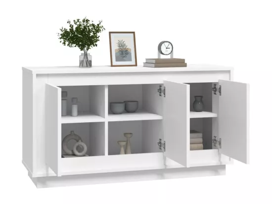 Buffet blanc 102x35x55 cm bois d'ingénierie