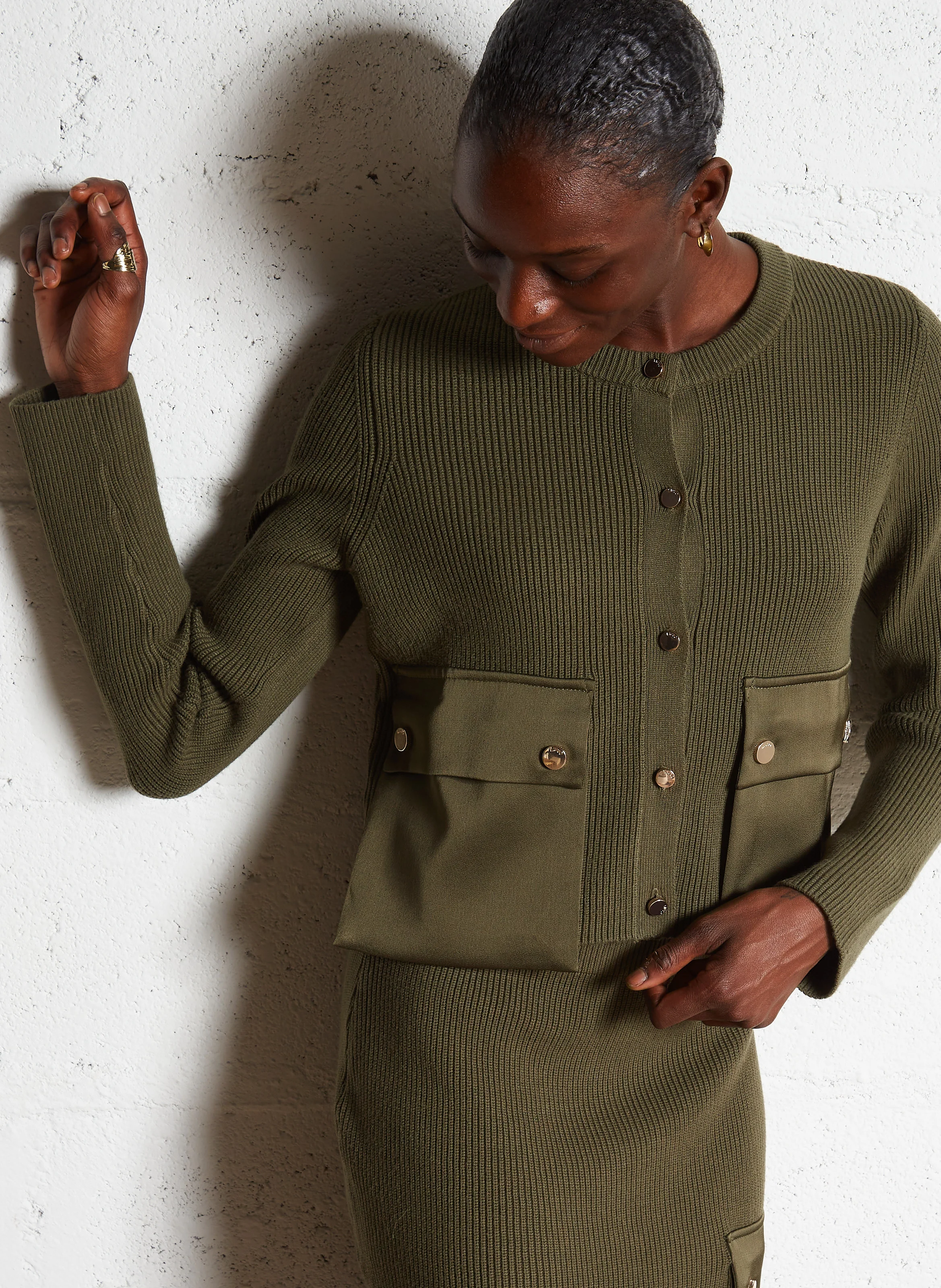Veste col rond | Vert