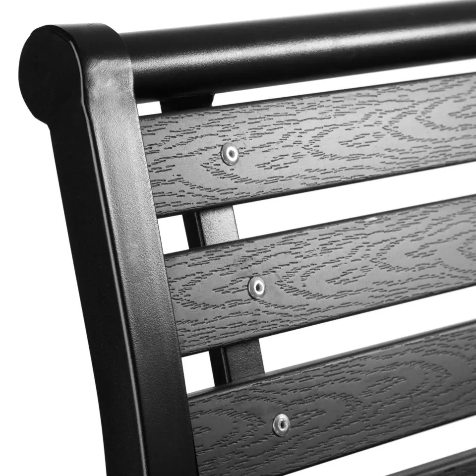 tectake Tuinbank Pino 3-zitter 126x62x81,5cm, Zwart