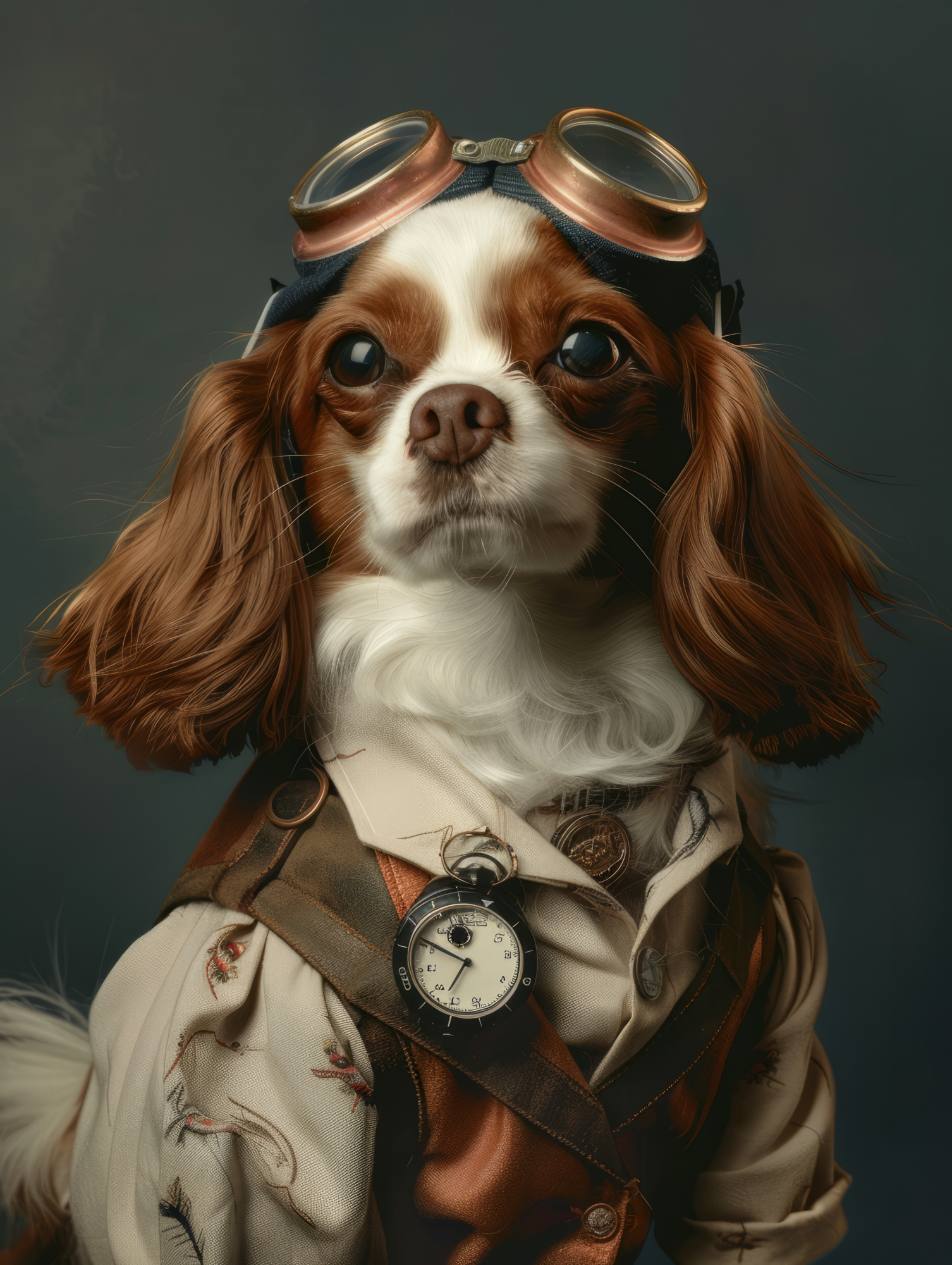 Canvas schilderij van een Engelse Toy Spaniel hond 80x120 cm
