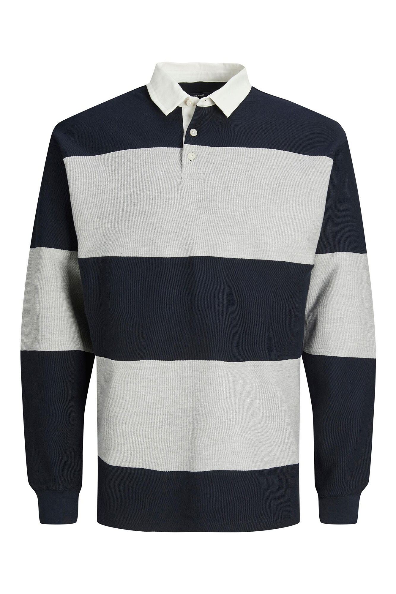 Polo listrada de manga comprida - Azul