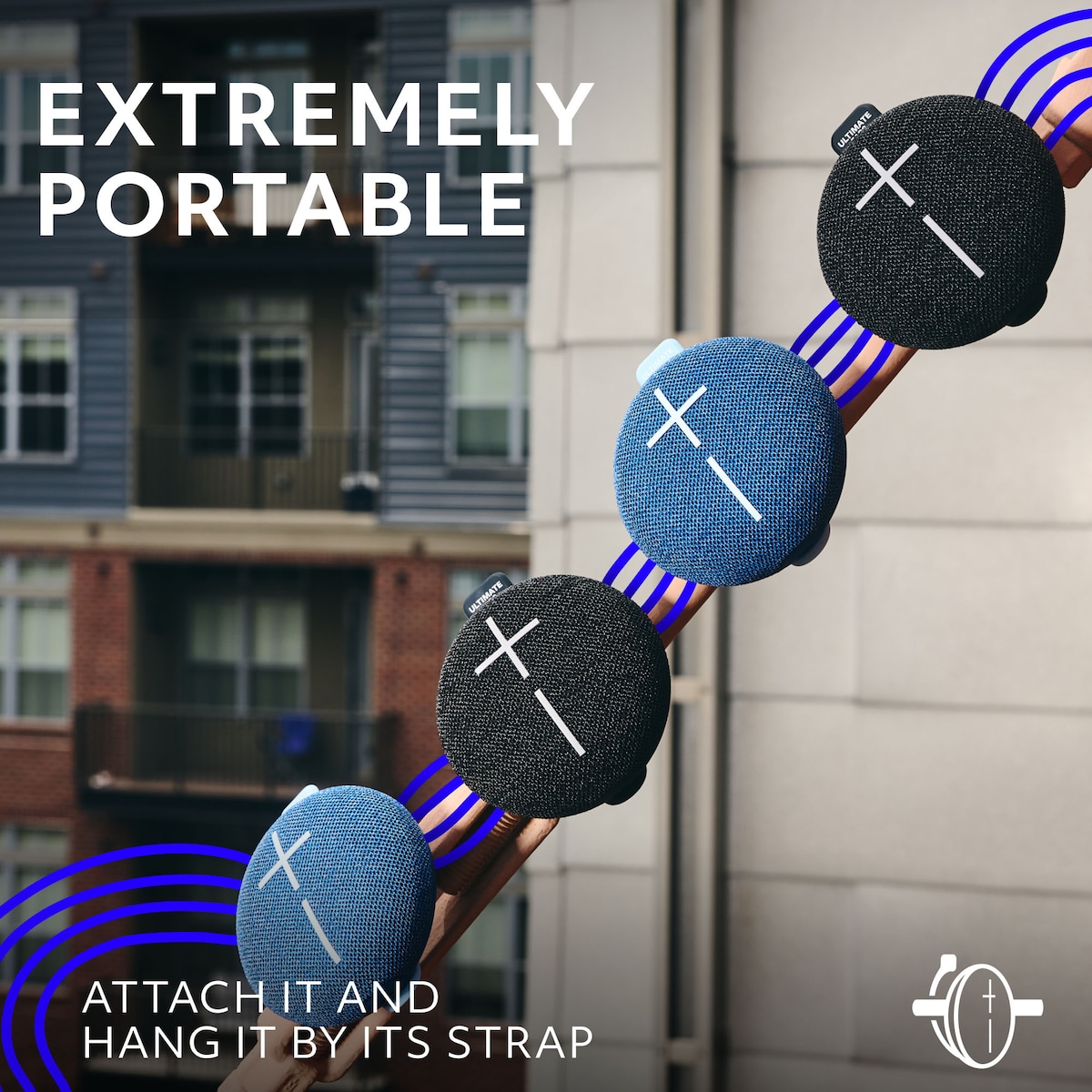 Ultimate Ears MINIROLL bærbar høyttaler (blå)