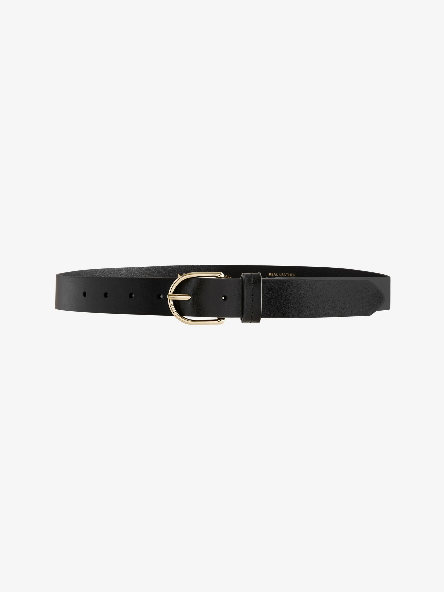 Zwart/goud - Standaard leren riem