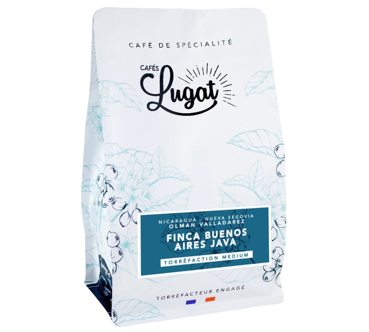 200g Café en grain Finca Buenos Aires Java lavé - CAFES LUGAT