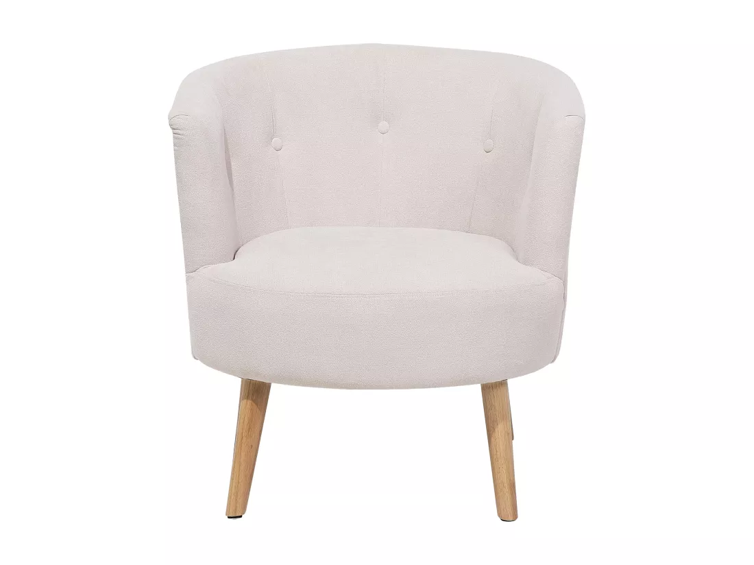 Fauteuil ODENZEN Tissu Blanc cassé