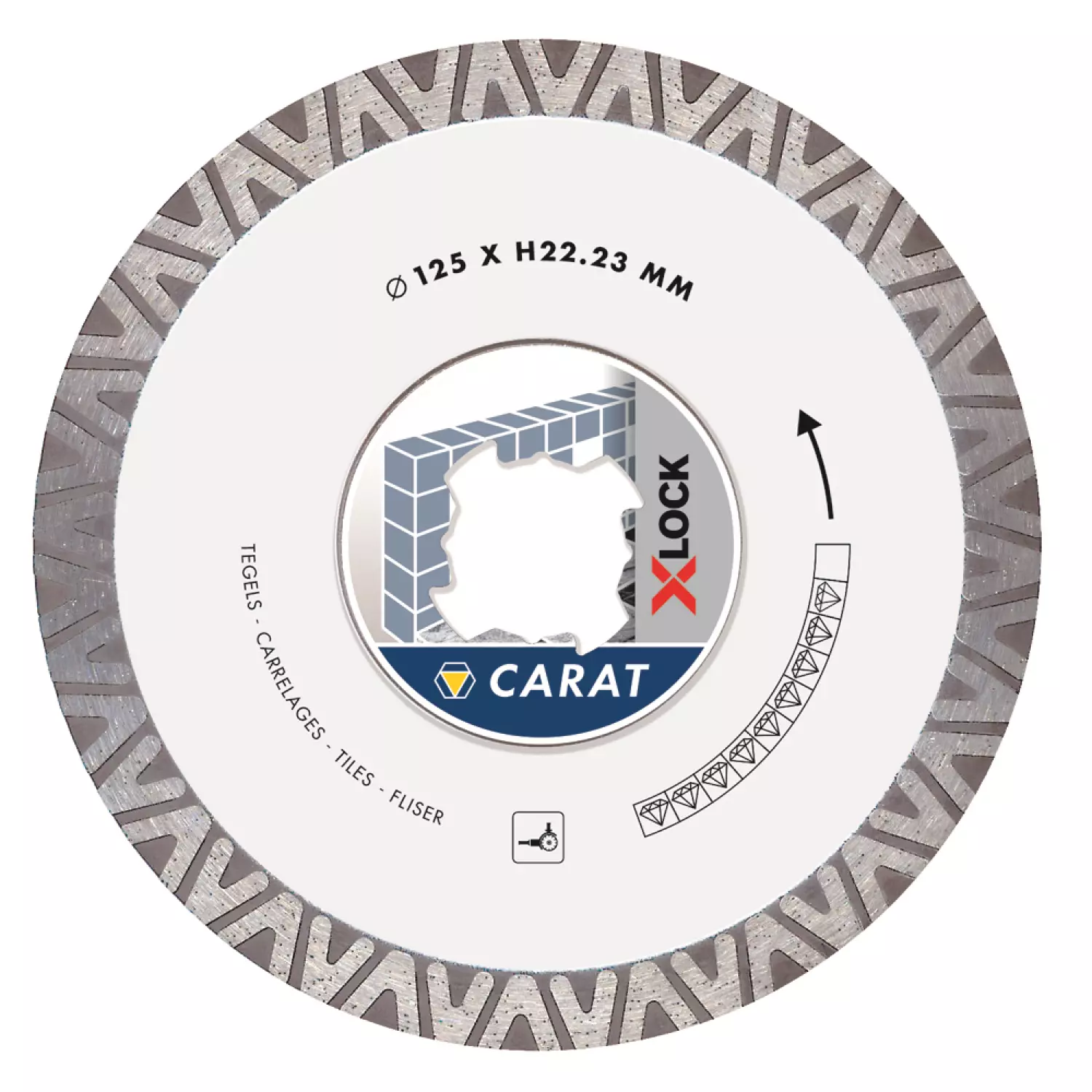 CARAT CTXLOCK125 Diamantzaag X-LOCK Tegels Ø125x22,23 MM