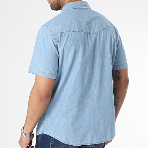 Chemise Jean Manches Courtes A5722 Bleu Wash
