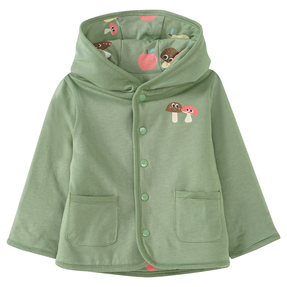 Topomini Baby Wendejacke aus Bio-Baumwolle grün