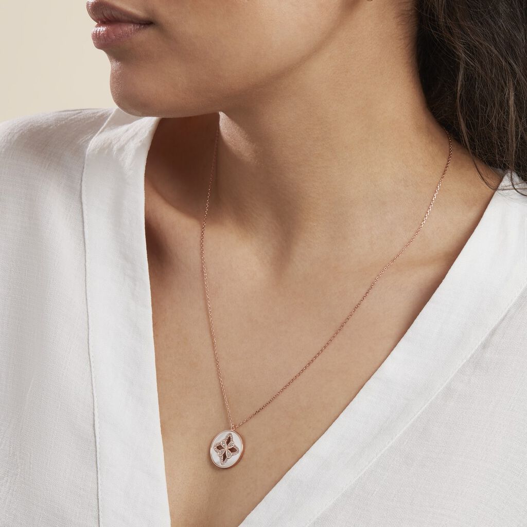Collier Alexine Argent Rose Oxyde De Zirconium
