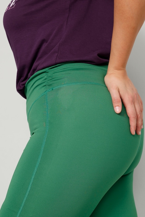 7/8-Leggings, Tight Fit, Funktions-Jersey, geraffter Elastikbund