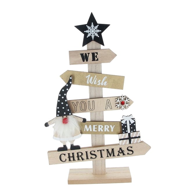 Standdeko - We wish you a merry christmas - aus Holz - ca. 33 x 20 cm
