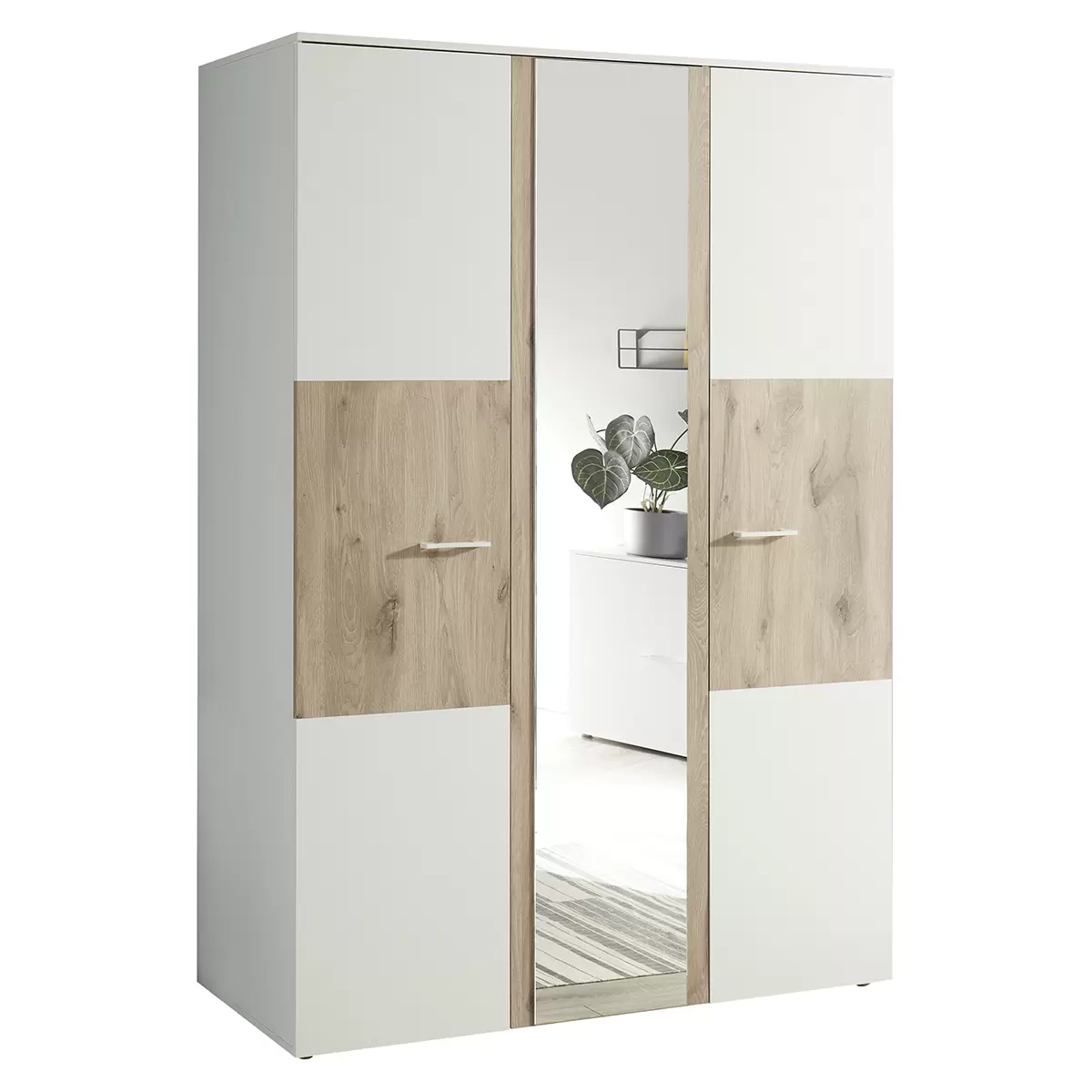 Kleiderschrank Alex Eiche,weiss