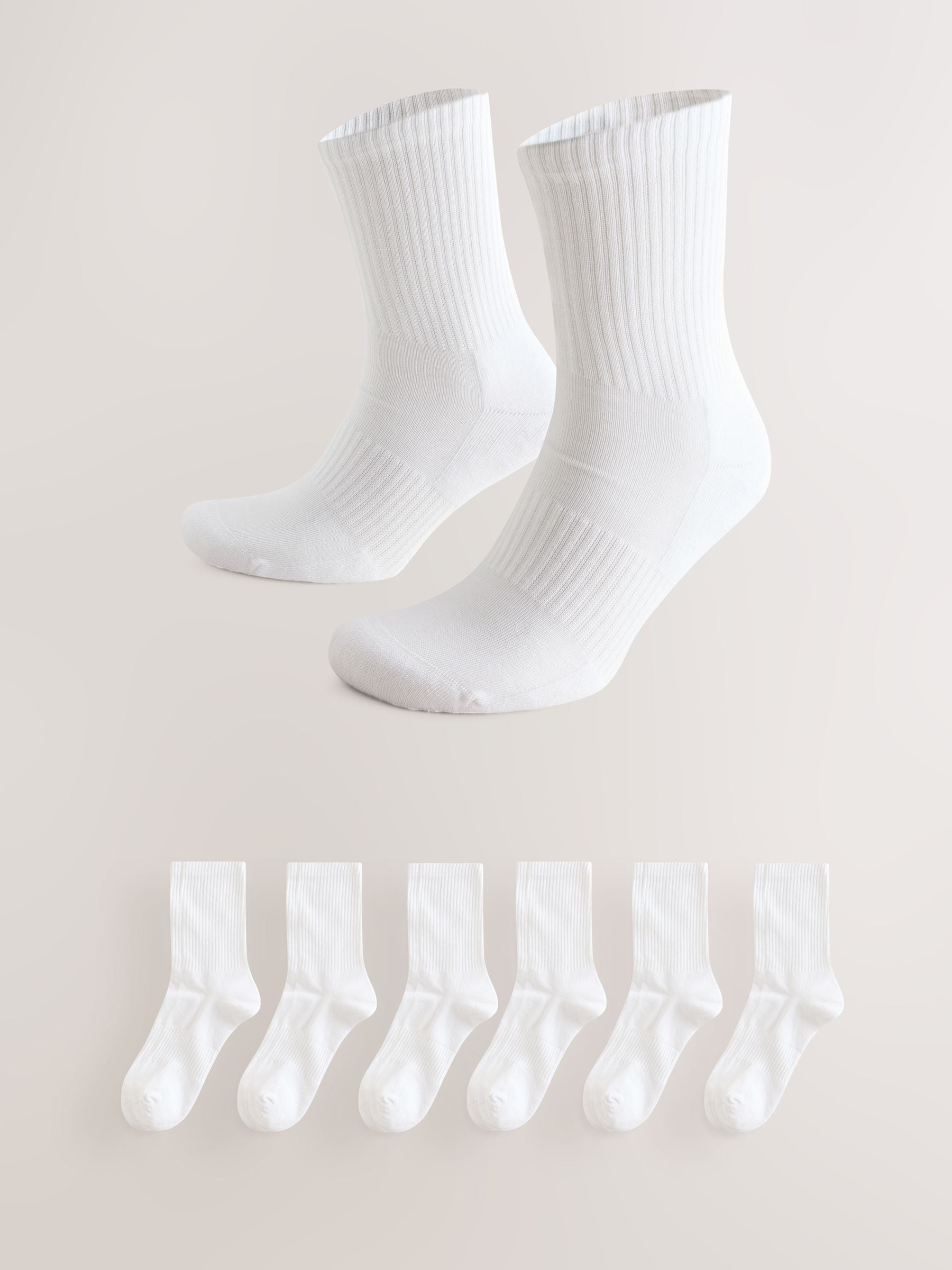Wit - Essential set van 6 paar sportsokken