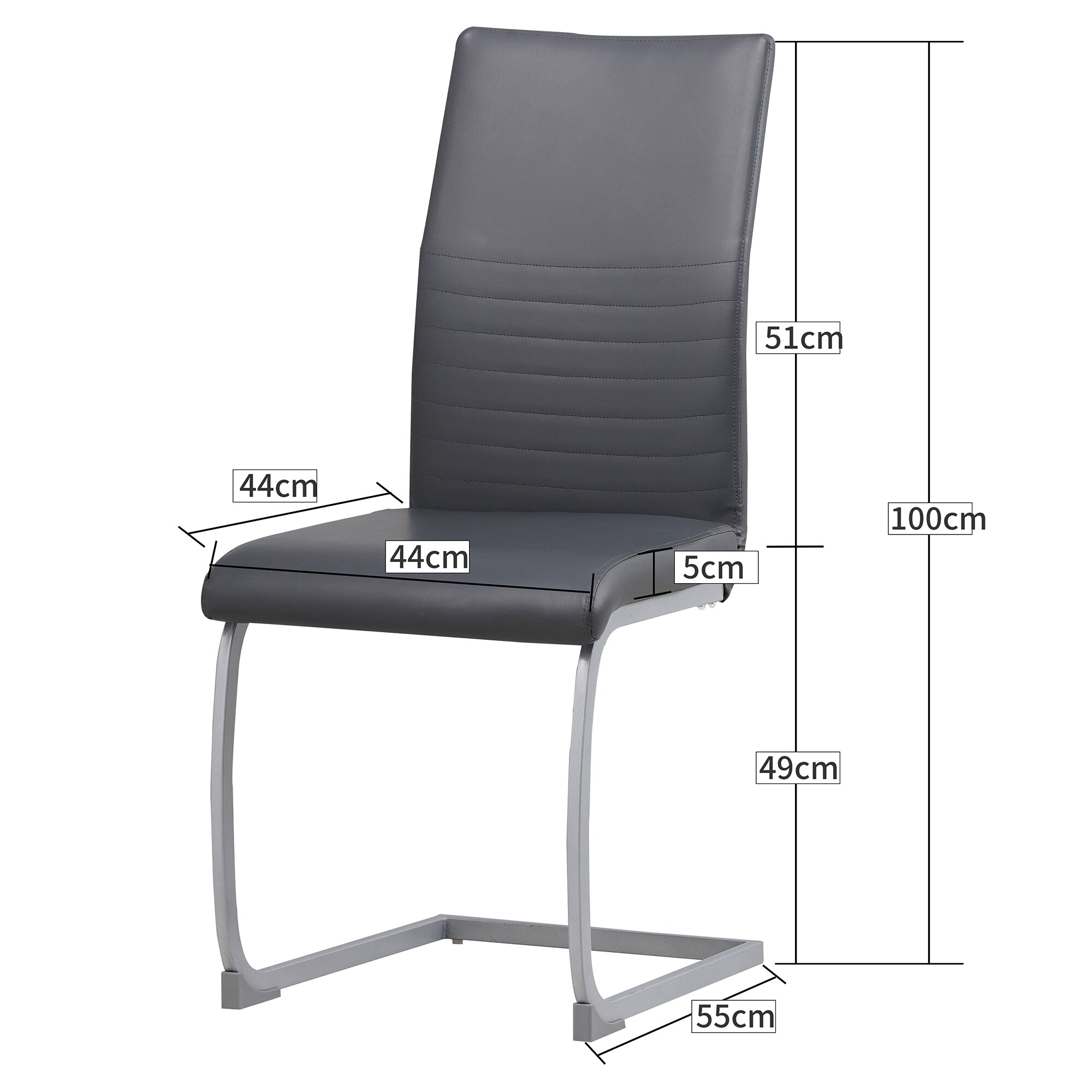 Albatros Freischwinger Stühle 4er Set MURANO, Beige - Esszimmerstuhl Schwingstuhl mit modernem Design, Kunstleder-Bezug, dicke Polsterung, Küchenstuhl, Polsterstuhl, Stuhl Esszimmer Esstisch