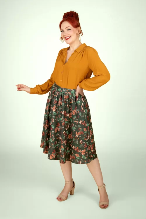 Vixen Woodland Creatures swing rok in bosgroen