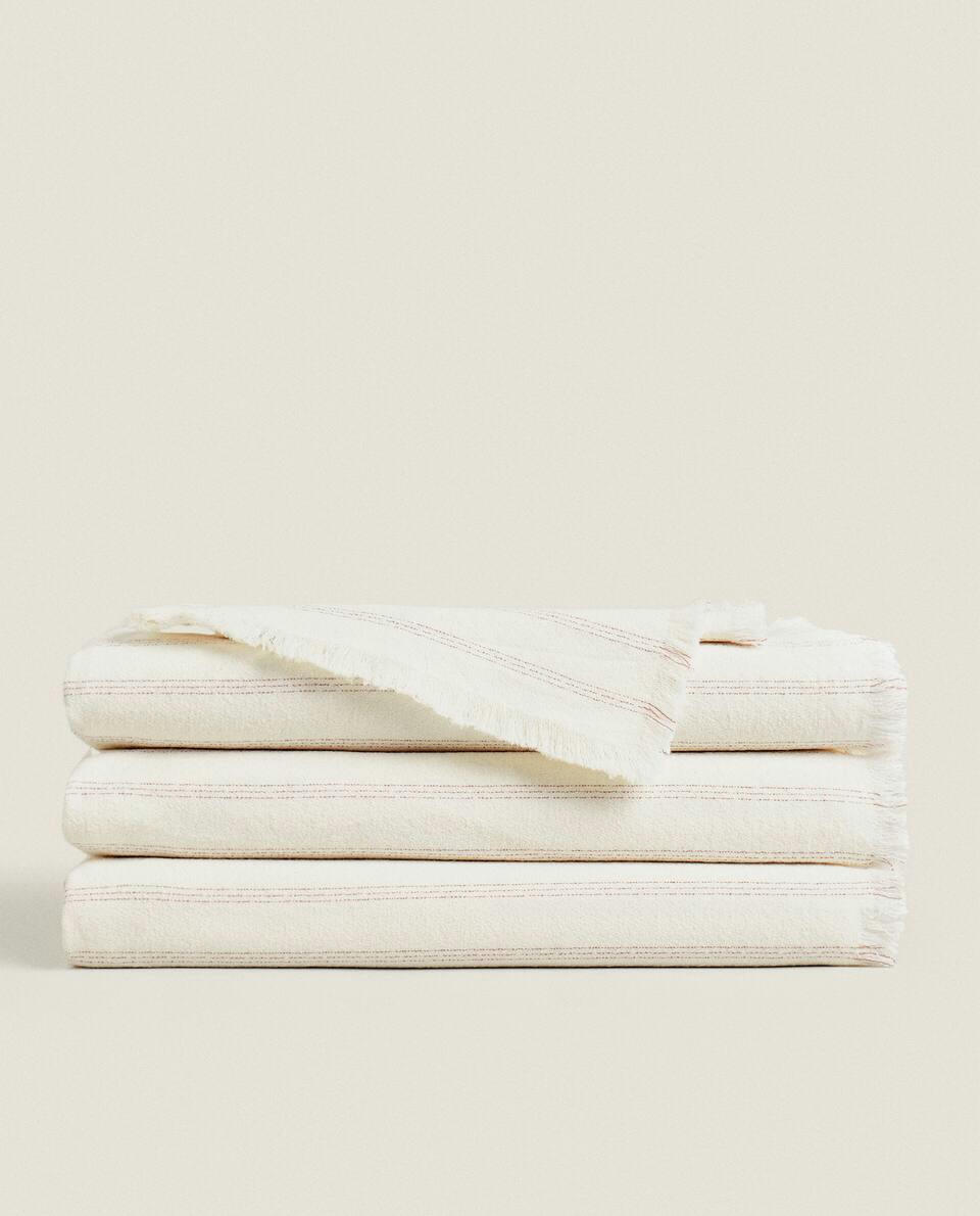 TOALHA DE MESA DE ALGODÃO LISTRADA