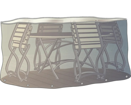 Beschermhoes voor ovale tuinmeubelset, 230 x 70 cm, transparant