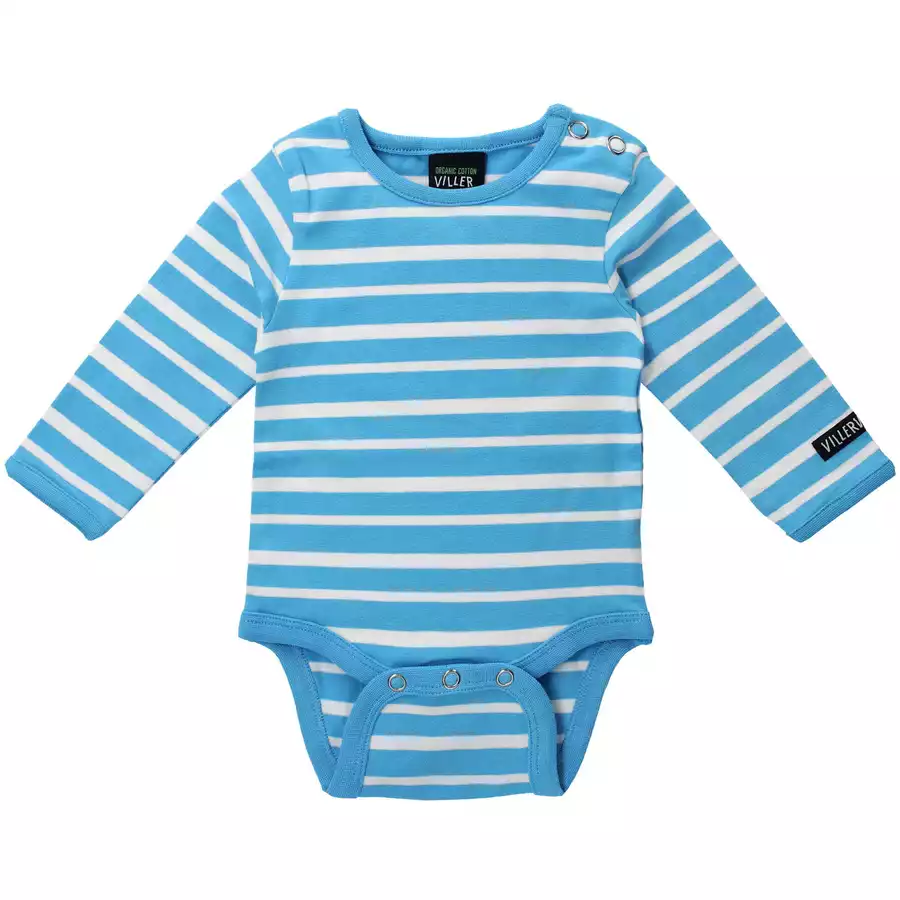 Villervalla Body Langarm Stripes meeresblau