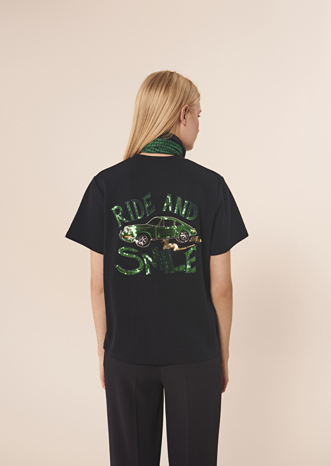T-shirt Tararidebleu nuit en jersey